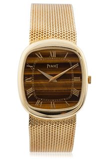 A Piaget gold and tiger's eye watch