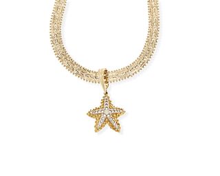 A gold starfish necklace