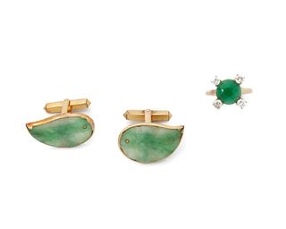 A group of jadeite jewelry