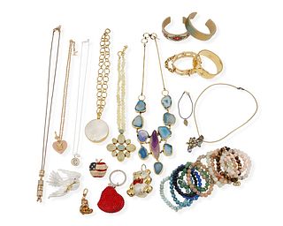 A large group of costume jewelry and accessories