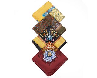 Four Hermes scarves