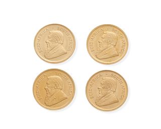Four South African Krugerrand gold coins