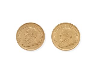 Two (2) South African Krugerrand Gold Coins