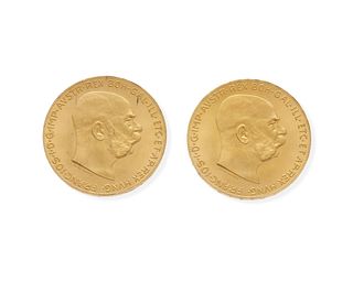 Two (2) Austrian 100 Corona Gold Coins
