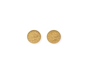 Two US $1 Liberty Head gold coins
