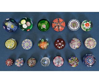 NINETEEN GLASS PAPERWEIGHTS