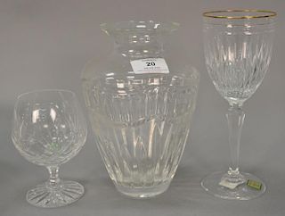 Waterford lot including ten stems and one vase ht. 8 in.