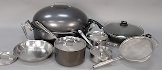 Kitchen pots and pans to include four piece of All-Clad.