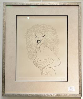 Al Hirschfeld (1903-2003) etching of Bette Midler, signed in pencil lower right Hirschfeld, numbered in pencil lower left 127/150, 1...