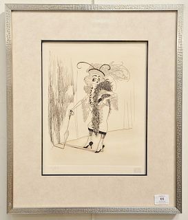Al Hirschfeld (1903-2003) etching of Betty Davis, signed in pencil lower right Hirschfeld, numbered in pencil lower left 137/150, 12...