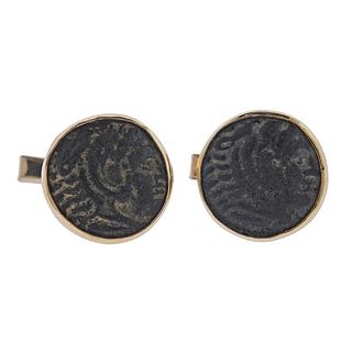 14k Gold Ancient Coin Cufflinks