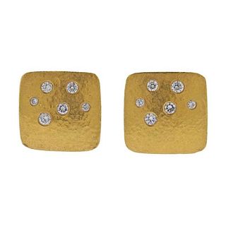 Yossi Harari 24k Gold Diamond Earrings