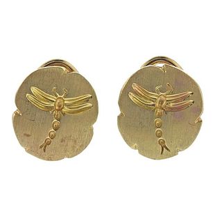 Tiffany &amp; Co 18k Gold Dragonfly Earrings