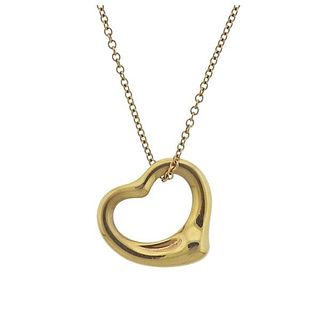 Tiffany &amp; Co Peretti Open Heart Pendant Necklace