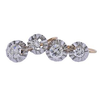 18k Gold Platinum Diamond Earrings