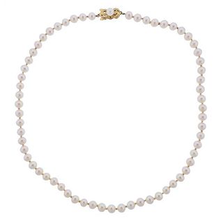 Mikimoto 18k Gold Pearl Necklace