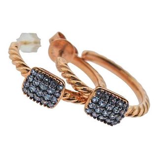 Mark Henry Alexandrite 18k Gold Hoop Earrings