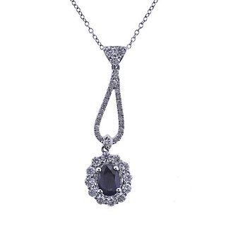 Kallati Diamond Sapphire Pendant Necklace