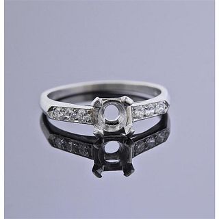 Mid Century Platinum Diamond Engagement Ring Setting