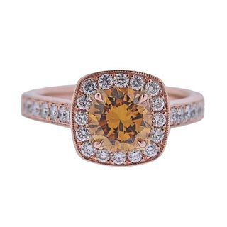 S. Kashi 14k Rose Gold Fancy Diamond Engagement Ring