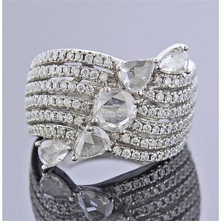18k Gold Rose Cut Diamond Cocktail Ring