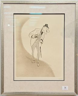Al Hirschfeld (1903-2003) etching of Jimmy Durante, signed in pencil lower right Hirschfeld, numbered in pencil lower left 147/150, ...