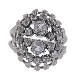 Midcentury 18k Gold Diamond Ring