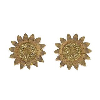 Bielka 18k Gold Sunflower Stud Earrings