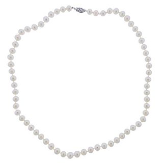 14k Gold Pearl Bead Necklace