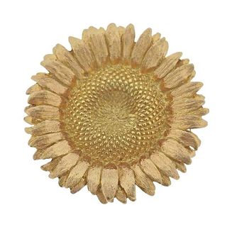 Bielka 18k Gold Sunflower Brooch Pin