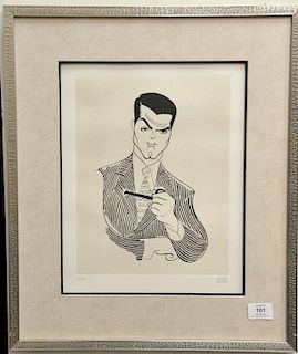 Al Hirschfeld (1903-2003) etching of Cary Grant, signed in pencil lower right Hirschfeld, numbered in pencil lower left 30/160, 12 3...