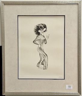 Al Hirschfeld (1903-2003) etching of Totsie - Dustin Hoffman, signed in pencil lower right Hirschfeld, numbered in pencil lower left...
