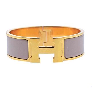 Hermes Clic H Enamel Bangle Bracelet