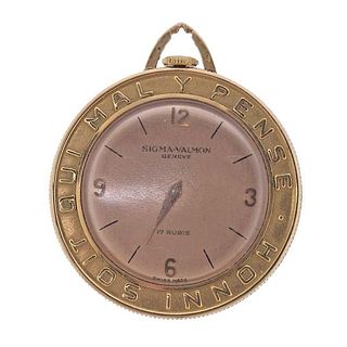 Sigma Valmon 18k Gold 1912 Coin Pocket Pendant Watch