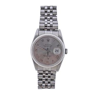 Rolex Datejust Steel Silvered Roman Dial Watch 16220