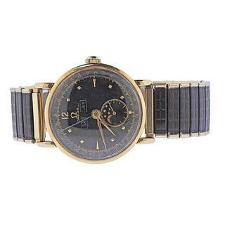 Omega 1950s Cosmic 14k Gold Triple Calendar Watch 2473