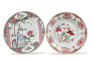 Two Chinese Famille Rose Plates, Yongzheng Period