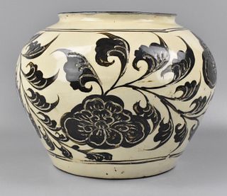 Chinese Cizhou Ware Incised Floral Jar