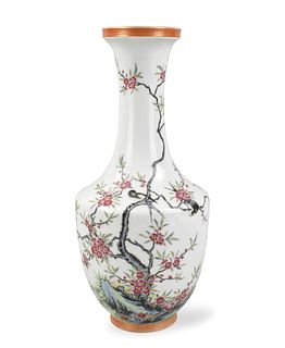 Chinese Famille Rose Vase w/ Plum Flowers
