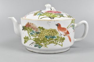 Chinese Qianjiang Glazed Teapot w/ Bird,ROC Period