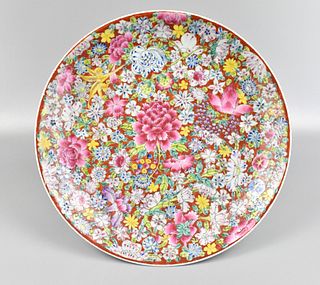 Chinese Famille Rose Floral Charger ,1960s