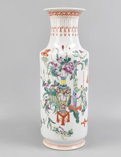 Chinese Famille Rose Vase w/ Basket & Vase,ROC P.