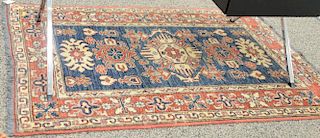 Caucasian style Oriental throw rug, 3'4" x 4'9".