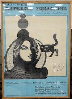 Lithograph / poster Basler Theater Katerina Ismailowa, von Dimitry Schostakowistsch, Stadttheater Premiere: Sonntag, 27. Oktober 196...