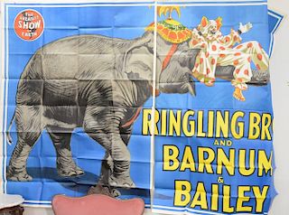 Large Ringling Bros. and Barnum Bailey poster, the greatest show on earth. 78" x 116"