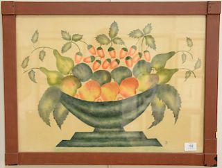 Watercolor on therom still life of fruit baset. 18" x 24".
