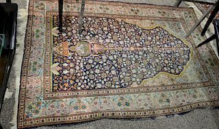 Oriental throw rug (some wear), 4' x 6'.