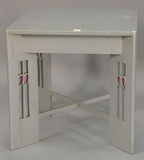 Square Noveau style table signed EIX B.D, ht. 29 in.; top: 29" x 29".