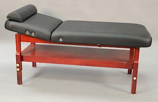 Master massage table with attachments, marked Master Massage Equip. Chicago. ht. 31 in.; lg. 72 in.