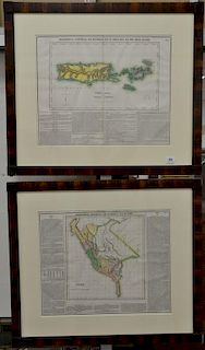 Set of four maps  Geographical, Historical, and Statistical Maps of Peru, Chili, Jamaica, and The Virgin Islands Plate #'s 50, 5...